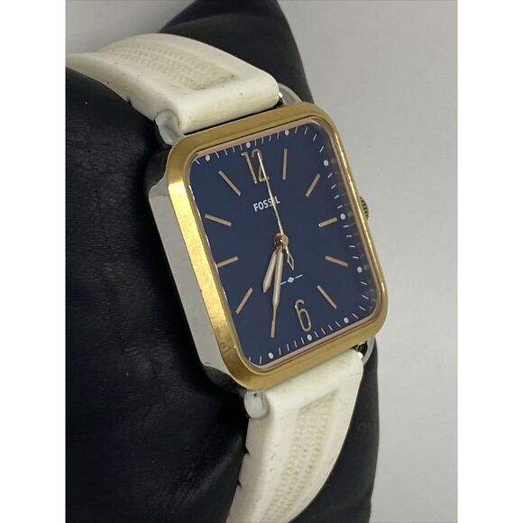 Fossil ES4251 Women's White Silicone Analog Blue Dial Quartz Wrist Watch EY381 - Picture 5 of 12